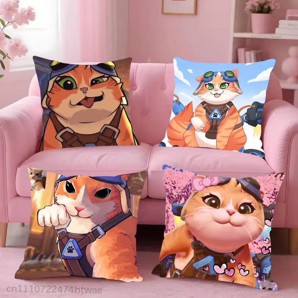 Фото Наволочка O-Overwatch Fika Jetpack Cat с принтом для гостиной, спальни, отеля, декоративная наволочка с рисунком и защитой от загрязнений №1