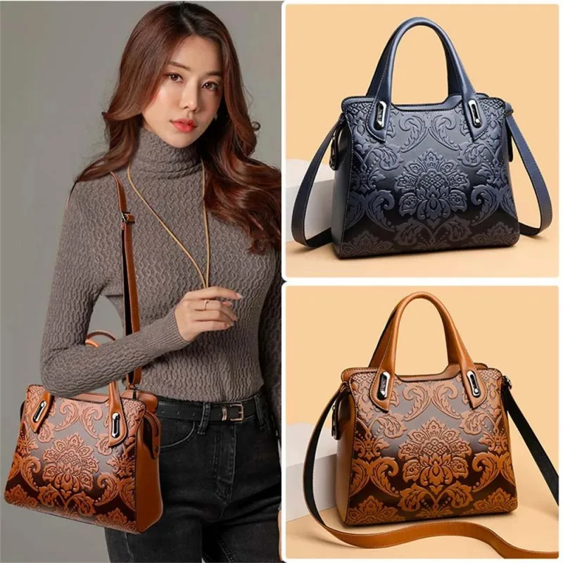 

Vintage Style Shoulder Bag For Women PU Leather Luxury Big Casual Tote Handbag Women's Trendy Simple Messenger Crossbody Bags