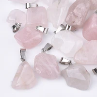 wholesale 24pcslot 16 styles trendy assorted natural stone irregular shape pendants charms jewelry for necklace making