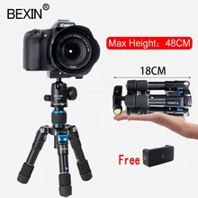 BEXIN Mini Tripod 19in Universal Photography Flexible Phone Tripod for Camera Stand for Gopro iphone Aluminum Travel Tripode Par