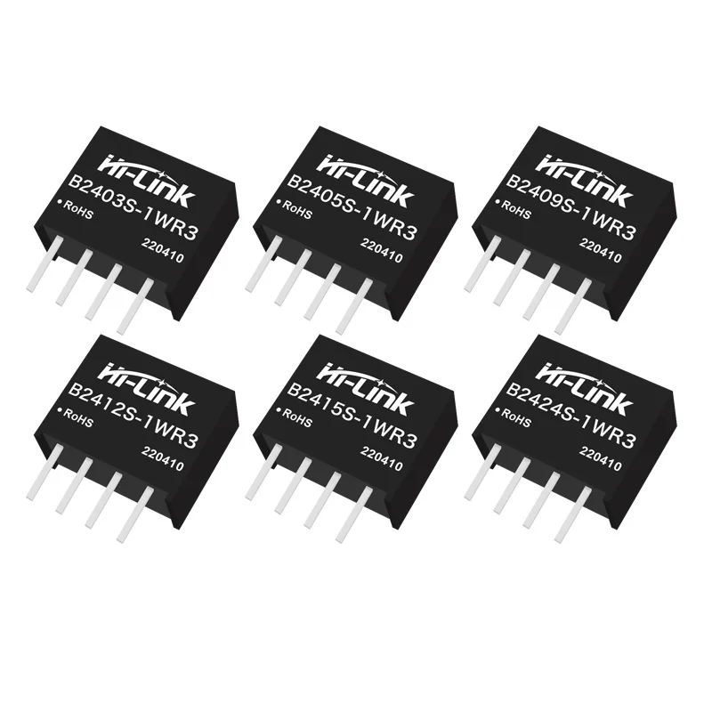 

Free Shipping Hi-Link New Small Size 5pcs 1W 24V To 5V DC DC Smart Home B2405S-1WR3 Isolated Switching Power Supplies Module
