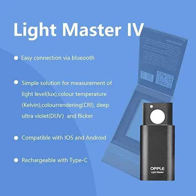 Light Master 4 OPPLE тестер инструмент датчик освещения Lux CRI DUV R1-R14 мерцающий измеритель