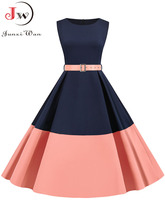 Vestido midi vintage elegante de verano para mujer...