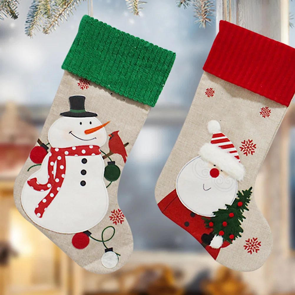 

Christmas Supplies Xmas Sock Stocking Pouch Decoration Tree Gift Bag Party Pendant Hanging Ornaments Birthday Bags Presents