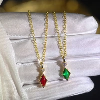 new fashion luxury personality red zircon sparkling clavicle chain for women party anniversary gift bohemia jewelry necklace