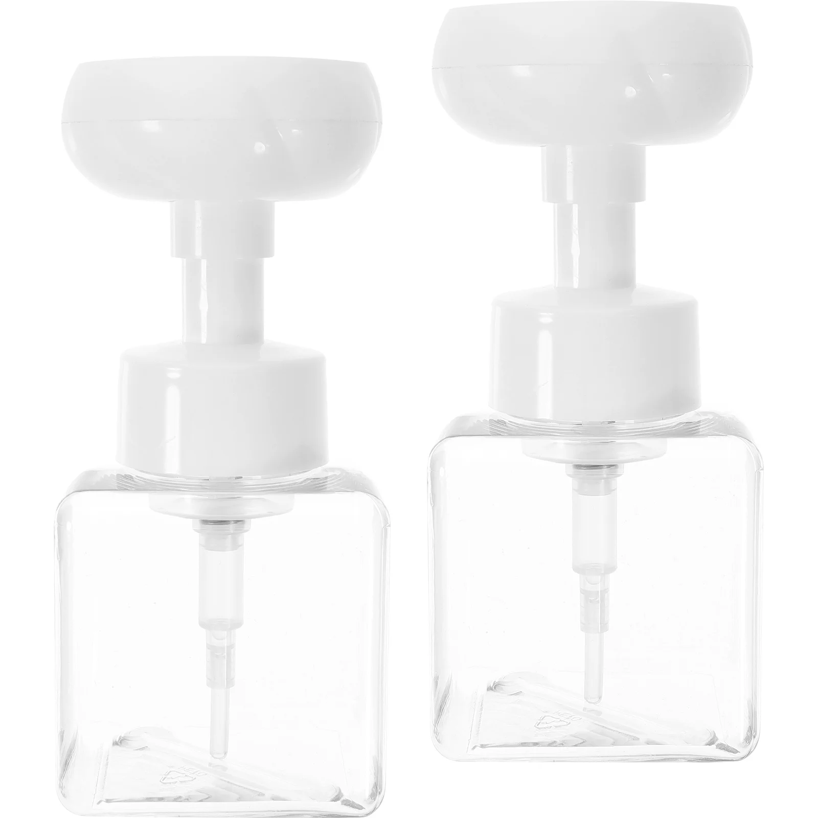 

2pcs Foaming Hand Dispensers Flower Stamp Shape Pump Bottles Empty Shampoo Containers