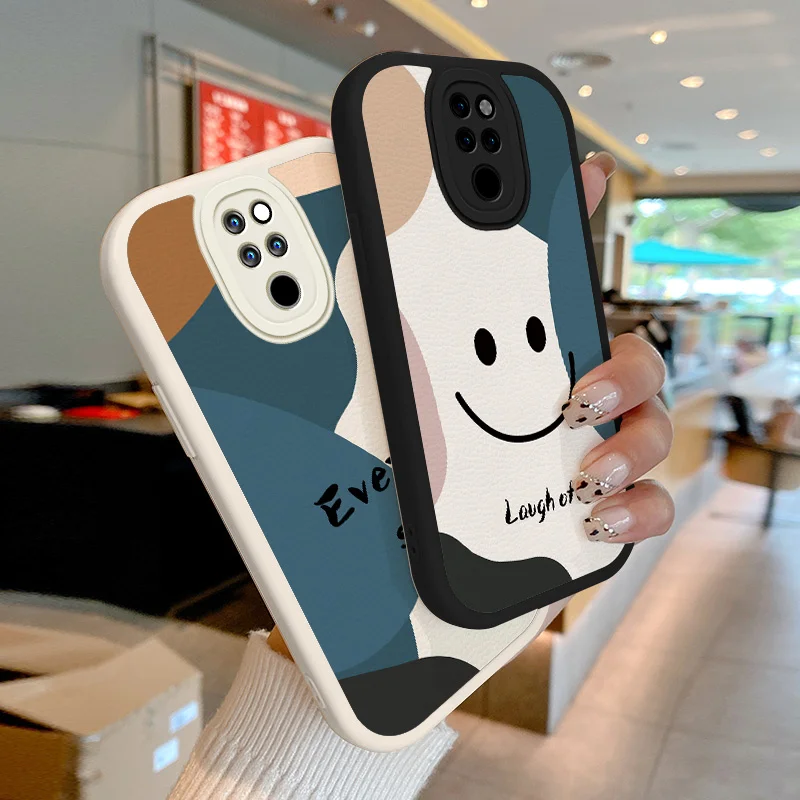 

Text Smiley Face Lambskin Case for Huawei Mate 20 Pro Nova 7 SE 7i 7SE P20 Pro P30 Pro Lite New Edition P40 Lite 4G 5G Nova 4E