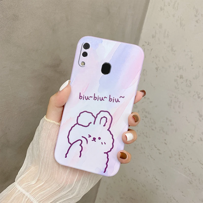 

Square Painting Love Heart Cute Cartoon Pattern Phone Case For Samsung Galaxy A30 A20 A205 A305 M10s Silicone Anti-drop Cover