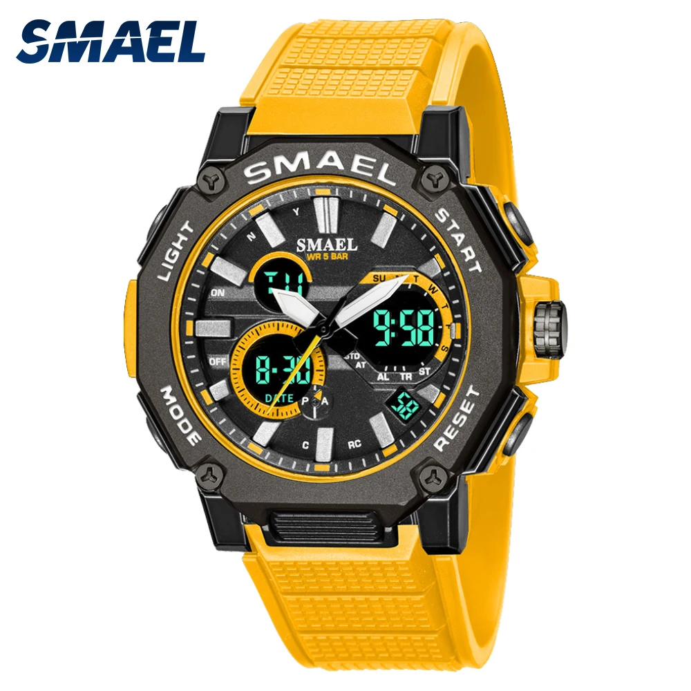 

Fashion Sports Watch SMAEL Men's Light Luxury Quartz Watch Military Industrial style Wristwatches Alarm Clock 8047 Men Watches