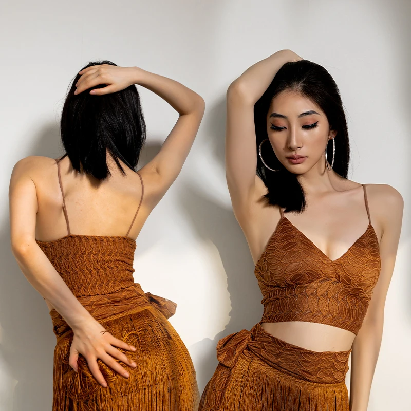 Топ для латиноамериканских танцев профессиональный женский жилет взрослых