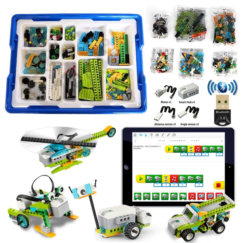 Фото НОВЫЙ технический образовательный набор WeDo 2.0 Core, строительные блоки с книгой, детали для самостоятельного изготовления 45300, Scratch 3,0, детские игрушки, рождественские подарки №3