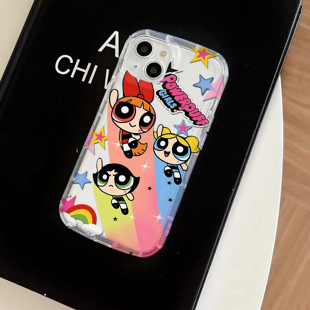 CartoonThe P-Powerpuff Girls Phone Case for Samsung Galaxy S24 S23 S22 S21 S20 S10 Note20 Note10 FE Ultra Plus 4G 5G Clear Cover