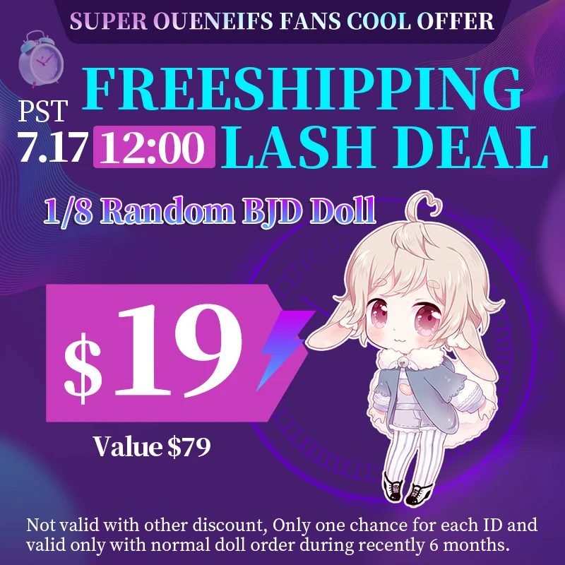 

1/8 Random BJD Doll:2022 Super OUENEIFS Fans Cool Offer Free shipping Flash Deal Offer $19 On 12:00 7.17th