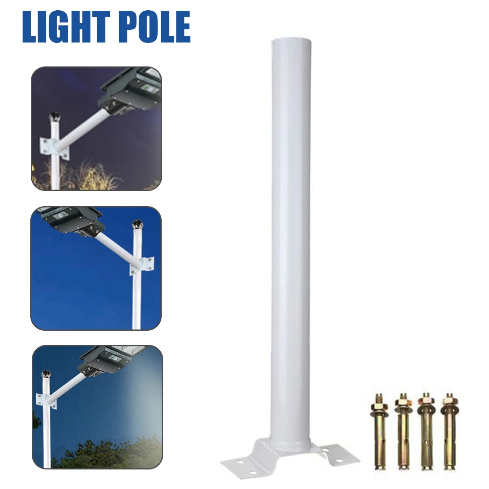 

Patio Bracket Rust Proof Solar Street Lamp Yard With Screws Light Pole Courtyard Wall Mounted Easy Install Galvanized Iron