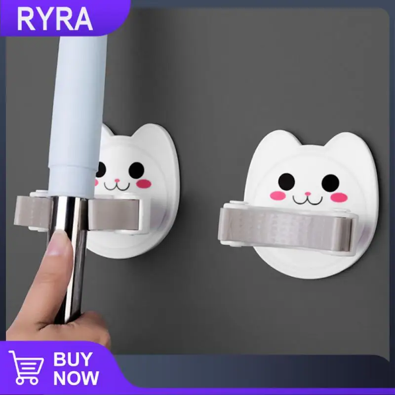 

Настенный органайзер для швабры, настенная подставка для швабры, стеллаж для хранения в ванной комнате, крючки на присосках, бытовые инстру...