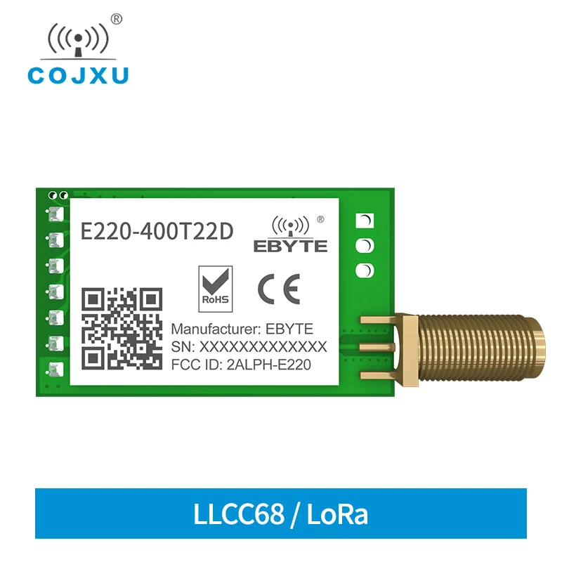 

LLCC68 Wireless LoRa Module UART 433MHz 470MHz 22dBm 5km Long Range SMA-K RSSI WOR Watchdog Cojxu E220-400T22D Transceiver RF