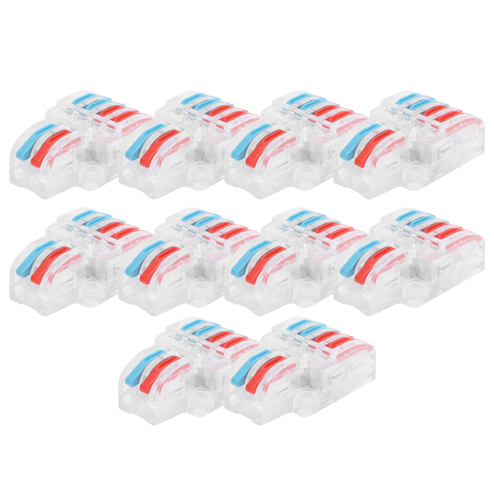 

10Pcs Wire Block Clamp Terminal 2‑in‑4‑out Color Quick Wiring Electrical Connectors LT‑422 Quick