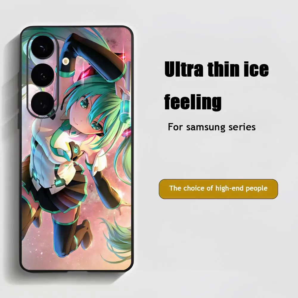 Фото Чехол для телефона H-ats-unES Cute M-MikuES для девочек, для Samsung Galaxy S26 S25 S24 S23 S22 S21 Plus Ultra Note20, мягкий, черный №2