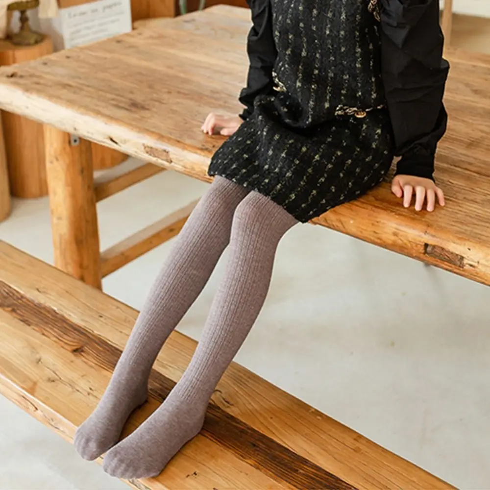 

Solid Color Tight Stretch Pants Non-Silp Botton Dance Tights Children Pantyhose Kids Leggings Autumn Winer Leggings