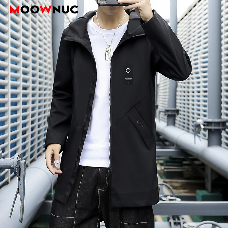 

Мужская длинная куртка, Повседневная двубортная ветровка, весна-осень, 2022