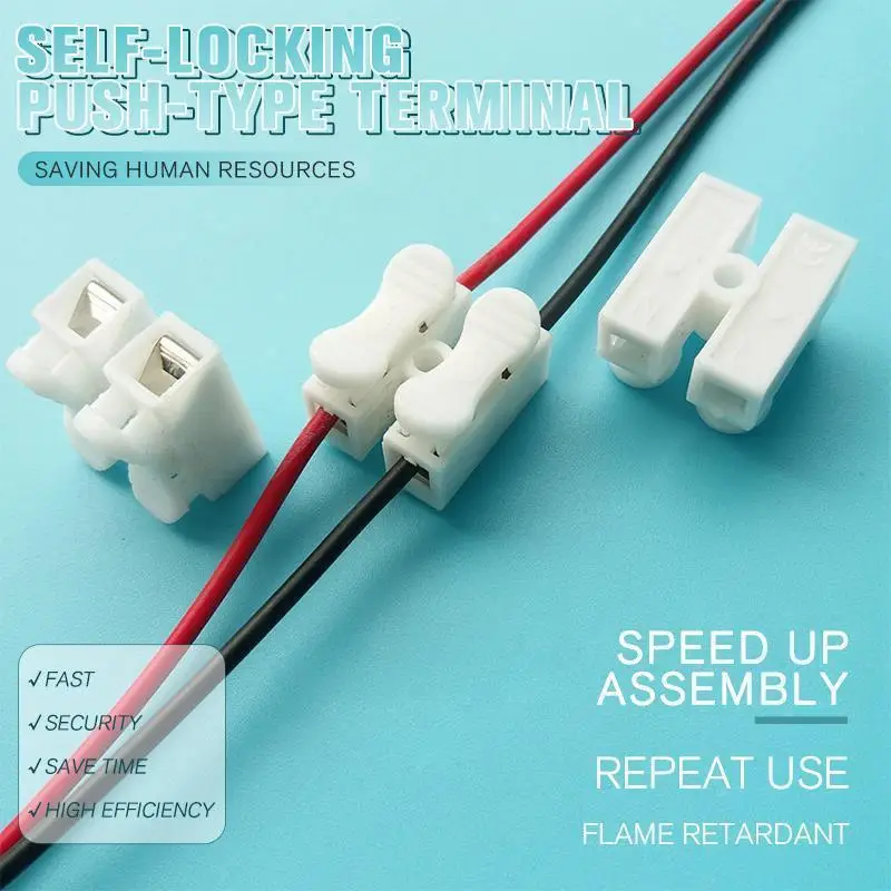 

Self-locking Push-type Terminal 50 Pcs Wire connector Screw terminal Barrier Strip Block Terminal Plastic Electrical connector