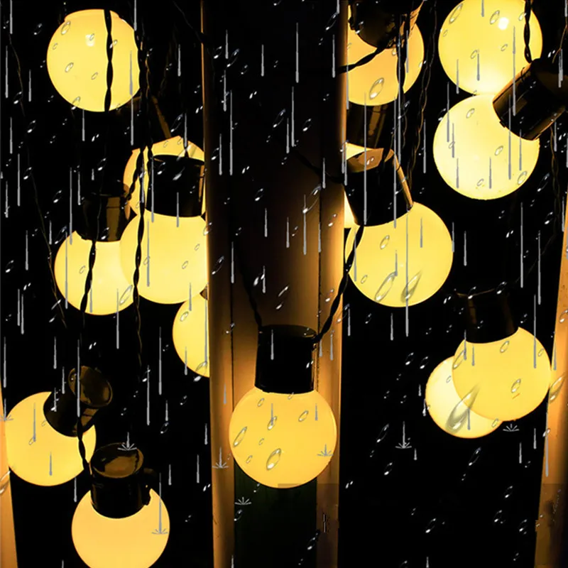 LED EU/US Solar String Lights Christmas Decoration Light Bulb Waterproof Patio Lamp Holiday Street Garland Outdoor Garden Decor | Освещение