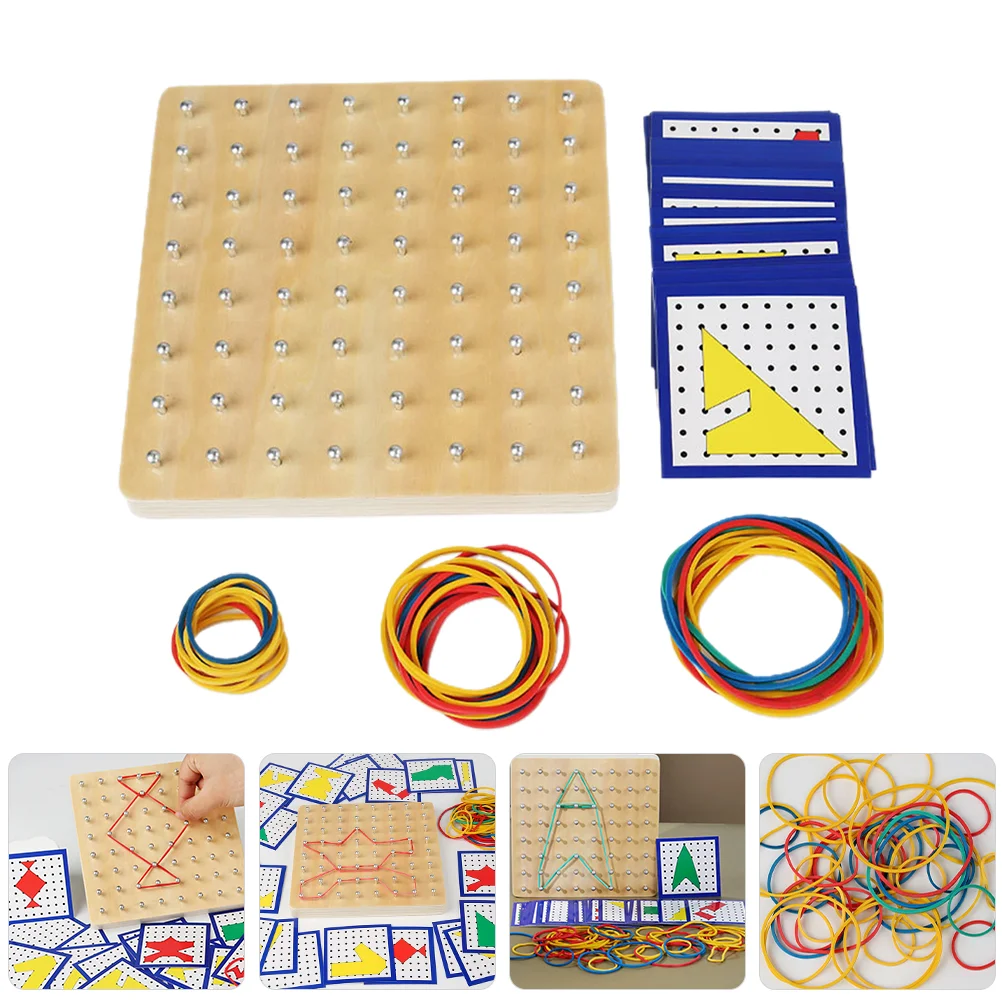 

Preschool Geoboard Educational Toy Kids Rubber Bands Pegboard Wooden Plaything Early Learning Child