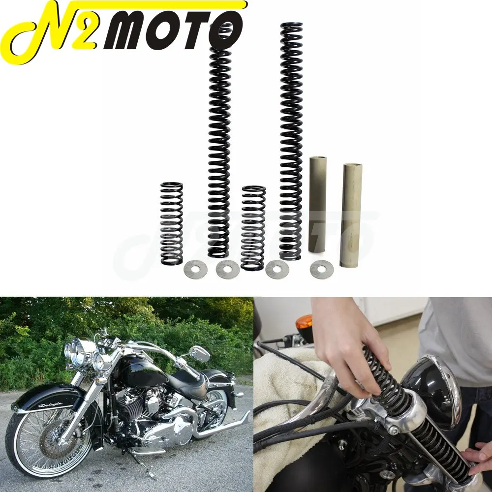 

Progressive Drop In Fork Lowering Kits Suspension 41mm Fork Spring For Harley Softail Dyna Road King Touring FXST FLST FXD 84-Up