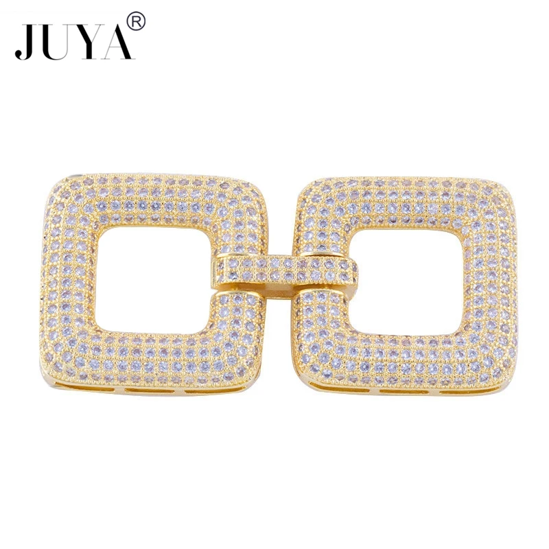 

JUYA 51.5*24 mm DIY Fastener Clasps For Jewelry Making Cubic Zirconia Clasp Hooks Connectors Handmde Jewelry Finding Accessories