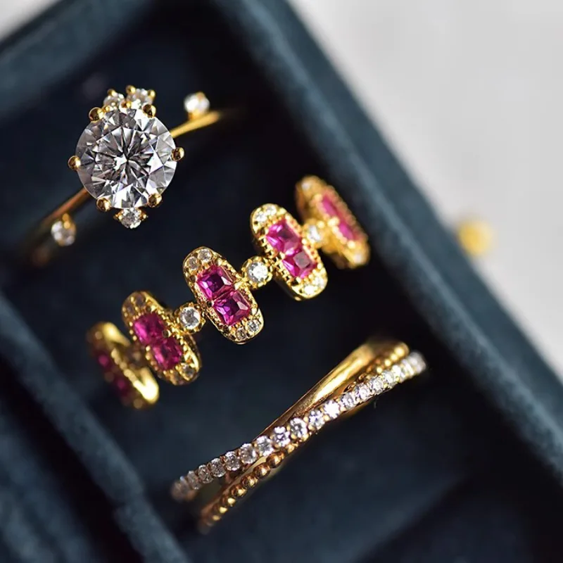 Женское Открытое кольцо с геометрическим рисунком серебро 925 пробы