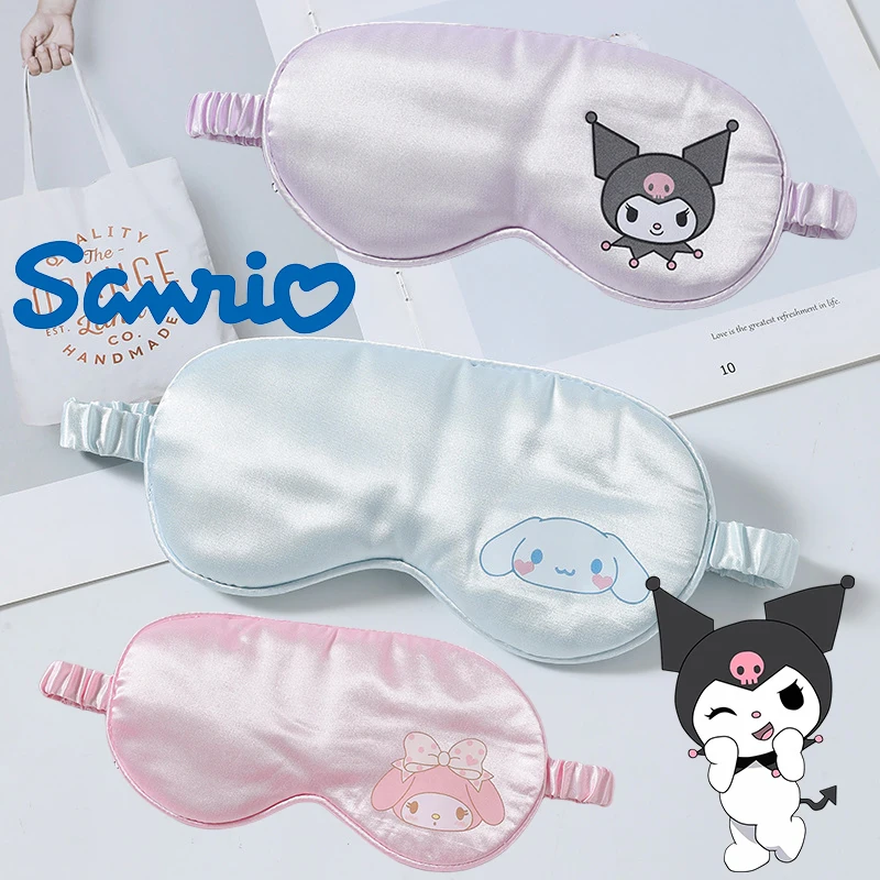 Маска для сна Sanrio Kuromi двухсторонняя шелковая мягкая Затемняющая повязка на глаза