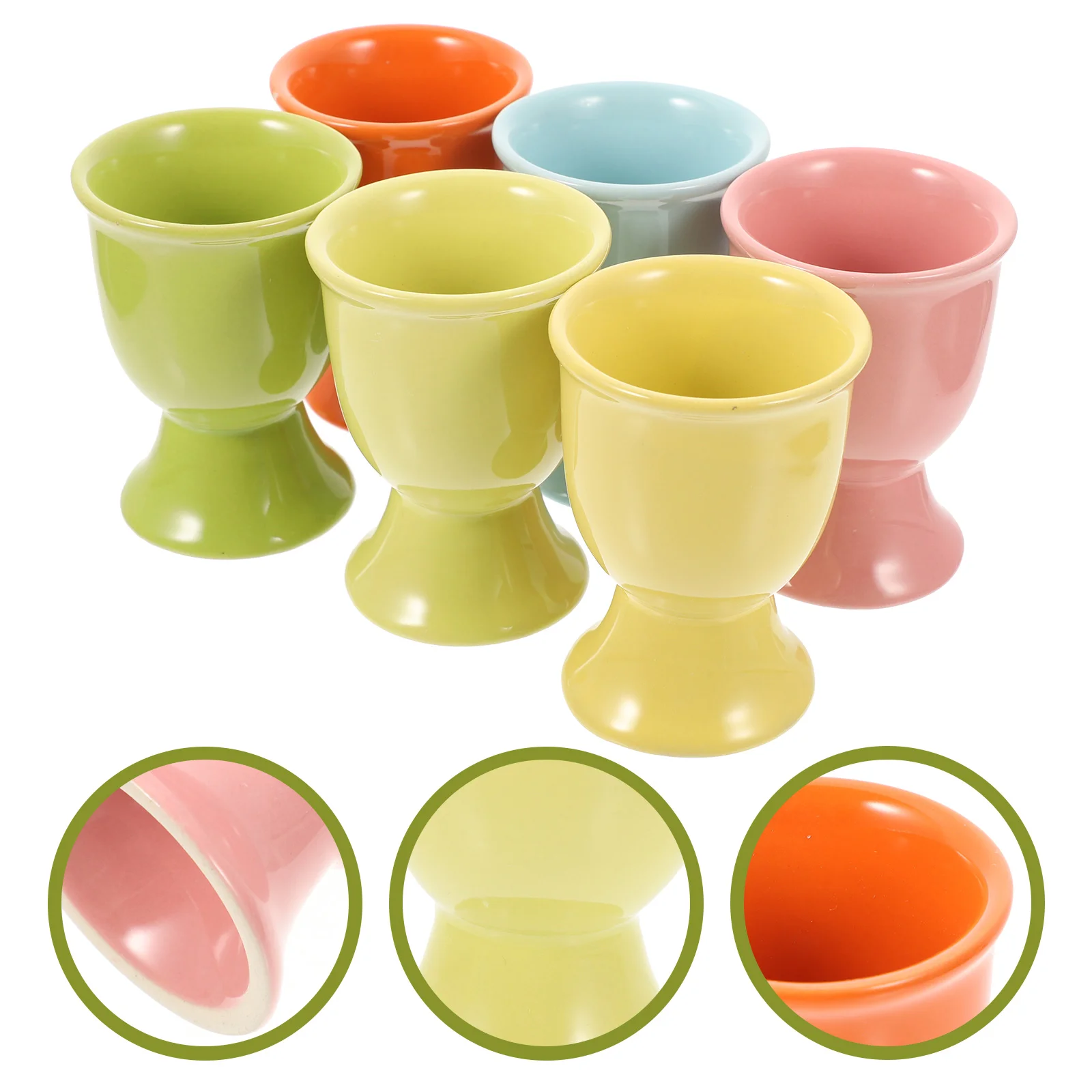 

Egg Holder Cup Boiled Cups Ceramic Stand Breakfast Storage Easter Eggs Poacher Soft Hard Tool Dish Cooker Sauce Tray Serving
