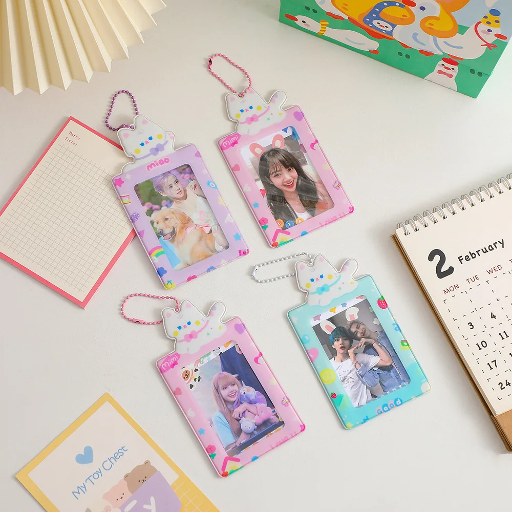 

3 Inch Kawaii Rabbit Kpop Photocard Card Holder Photo Protector Idol Photo Sleeves Buisness Card Holder School Stationery