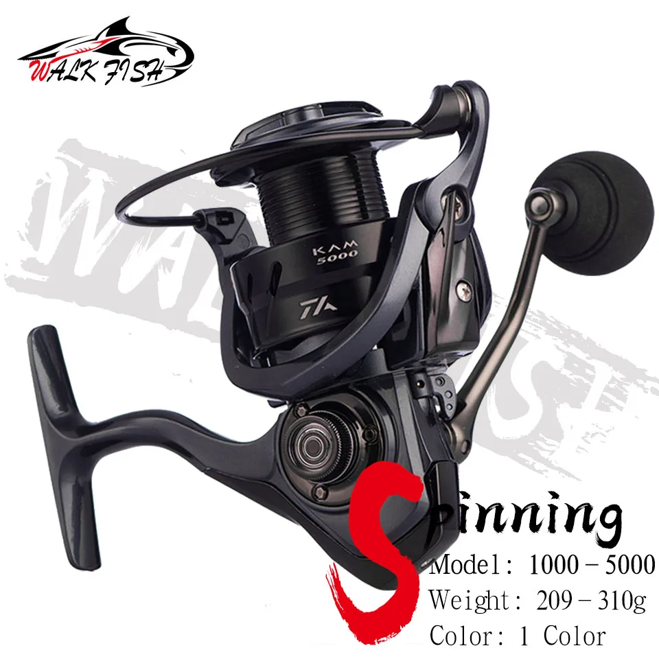 WALK FISH New Black High Quality Max Drag 13KG Spool Fishing Reel Gear 6.2:1 Ratio Speed Spinning Casting Carp