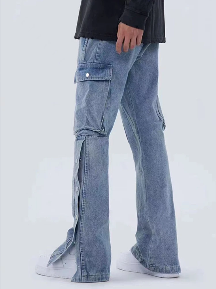 Brand Jeans Y2k Retro Trend Hip-hop Straight-leg Pants Loose Casual Tooling Wide-leg Pants Street Men's Wear Y2k Jeans Men Baggy