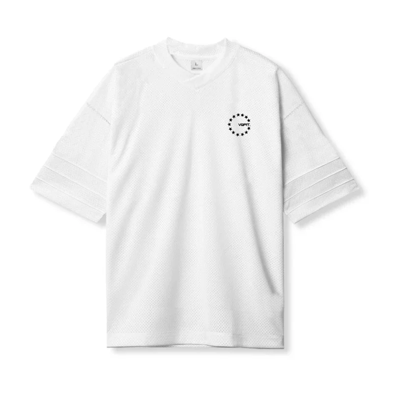 

New Mens Breathable Running Gym Korean Clothing Mesh Sports Fashion Short Sleeve T-Shirt Fitness Oversize V-neck Tights Tshirt