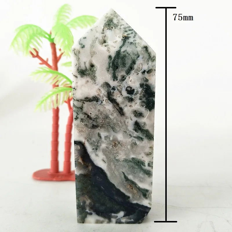 

Natural Stone Water Grass Agate Tower Magic Wand Point Spirit Crystal Tower Home Feng Shui Decoration