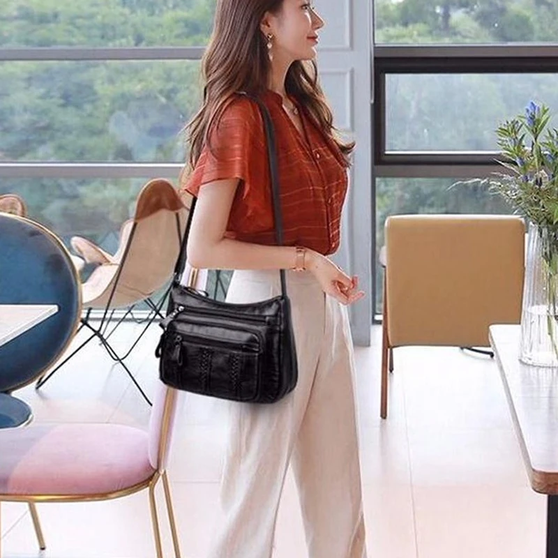 

Designer Women Crossbody Bag Soft Pu Leather Shoulder Bag Good Quality Messenger Bag Small Size Purse Ladies Handbags