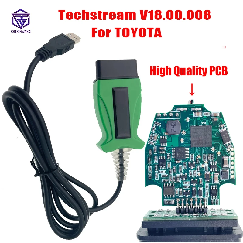 Автомобильный диагностический кабель Techstream V18.00.008 для TOYOTA 2 TOYOTA2 TIS J2534, кабель DLC3 OBDII OBD2, диагностический сканер до 2023 года