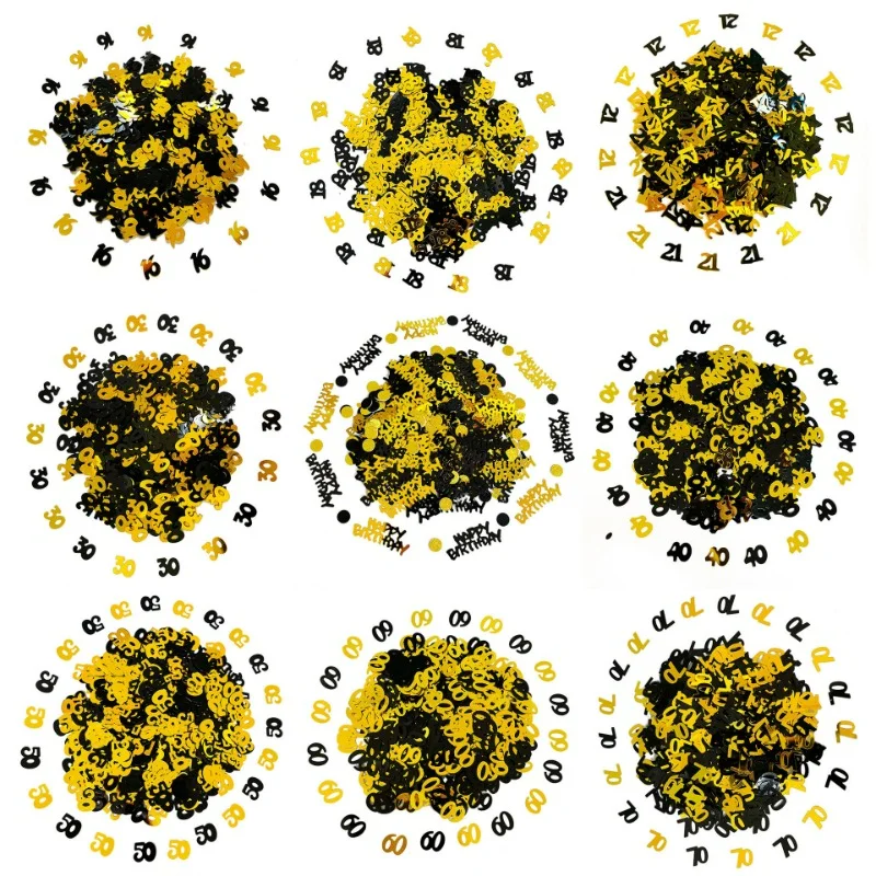 

15g/pack Birthday Party Sequins Confetti Digit 18 20 30 40 50 Table Throw Confetti Baby Shower Birthday Decoration Supplies