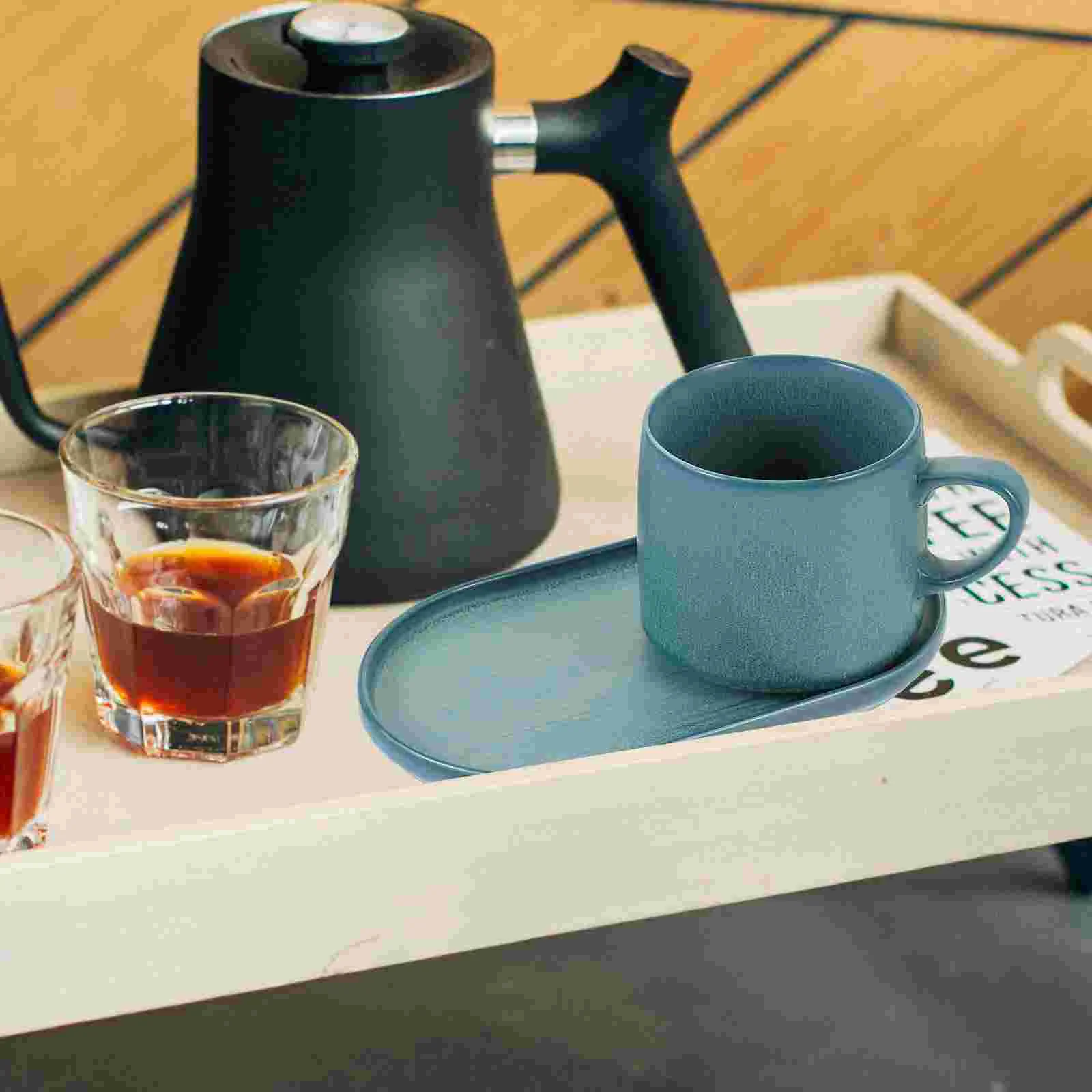 

1 Set of Water Mug with Saucer Ceramic Cup Multi-functional Drinking Mug Home Mug