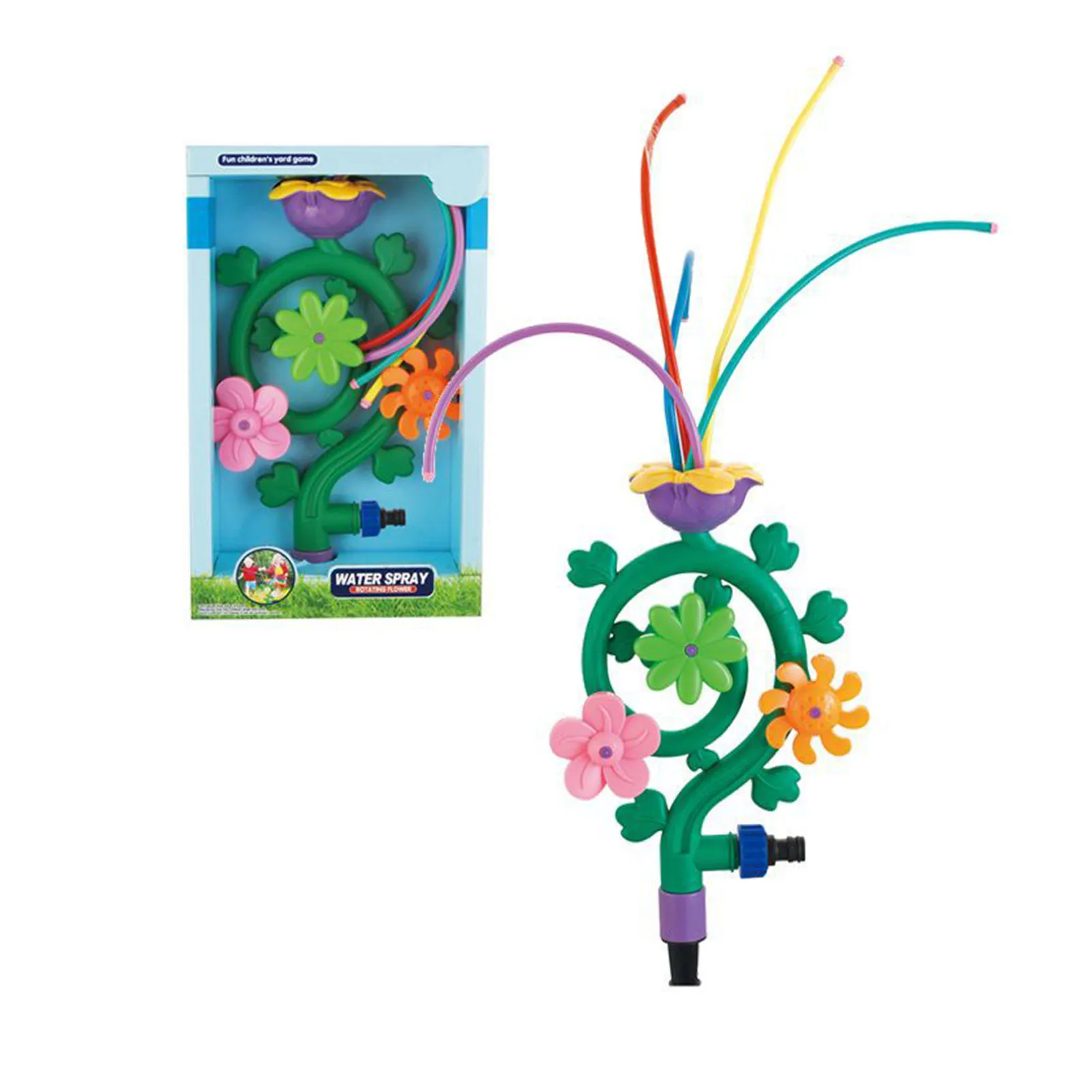 

Flower Sprinkler Toy Backyard Rotating Sprinkler With Swing Tube Splashing Toy For Summer Outside Garden Lawn Water Toys Gifts