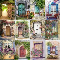 gatyztory frame painting by numbers kits door landscape modern drawing coloring by numbers for diy gift wall art picture artwork