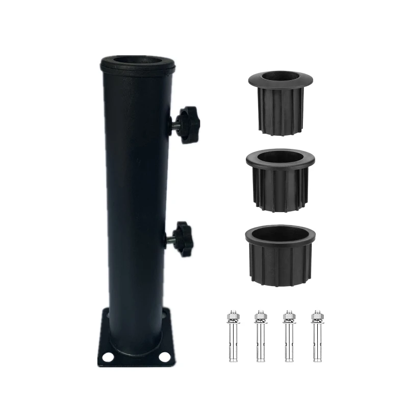 

N7MD Outdoor Umbrella Stand with Pipe Cover Lifting Ear Kit Metal Flag Pole Holder