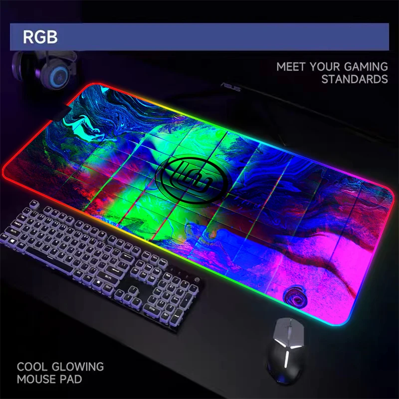 

RGB Linux Mint Mousepad HD Printing Computer Gamers Locking Edge Non-slip Mouse Pad Keyboard PC Desk Pad LED Gamer Cabinet