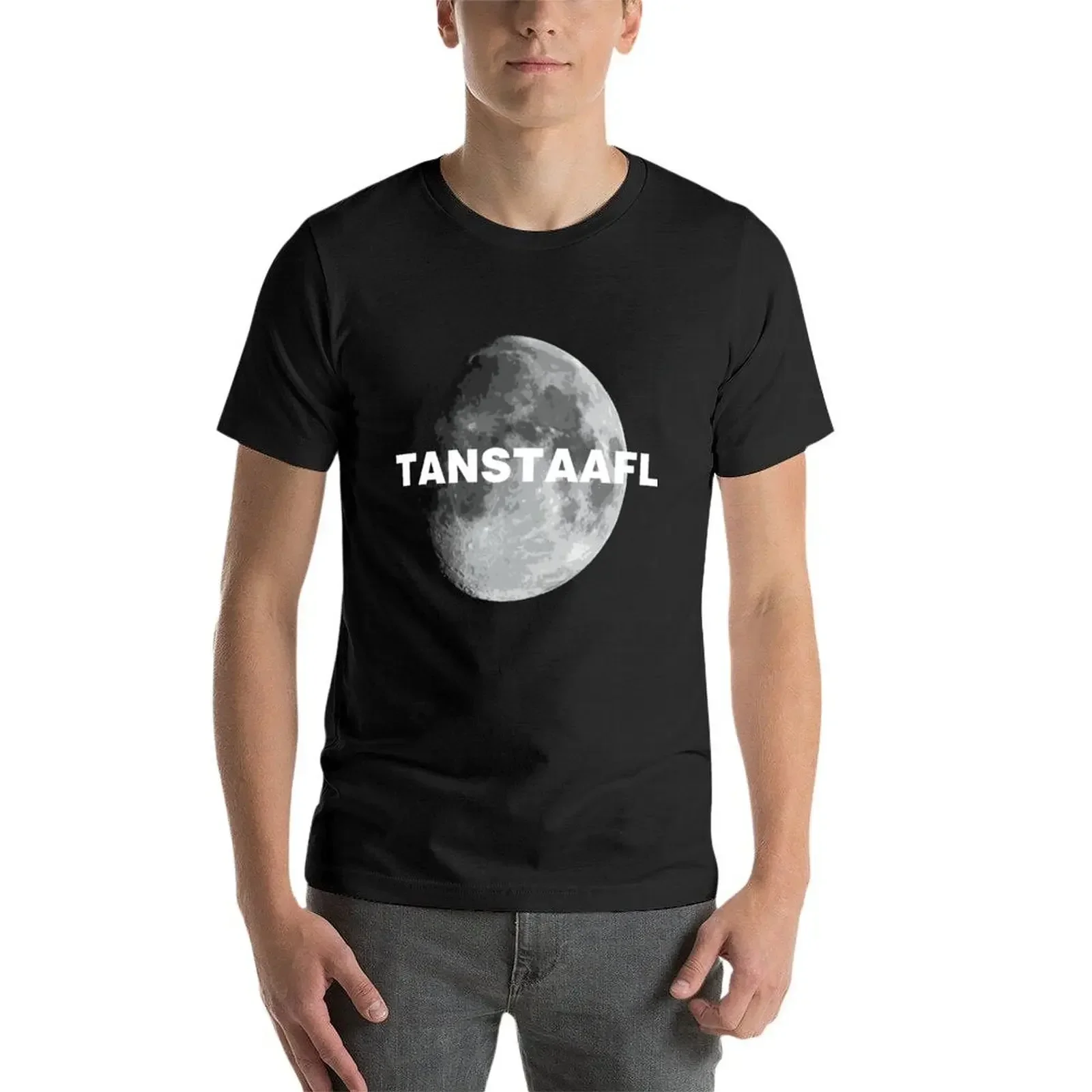 Мужская футболка TANSTAAFL &amp Moon простая с графическим рисунком