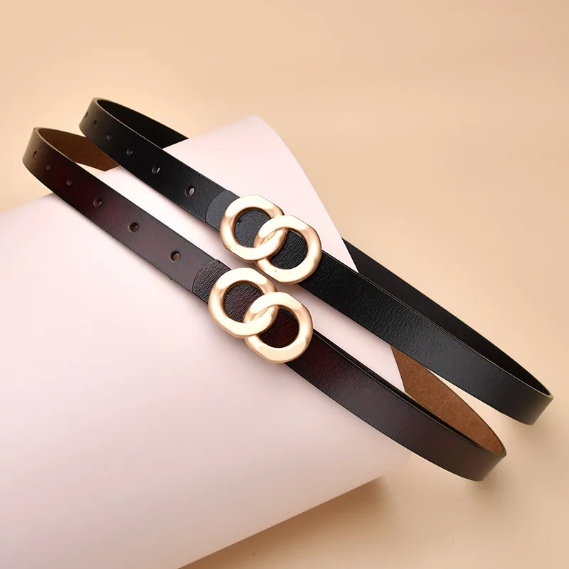 

Ремень из воловьей кожи для женщин, с 8 пуговицами, с гладкой пряжкой