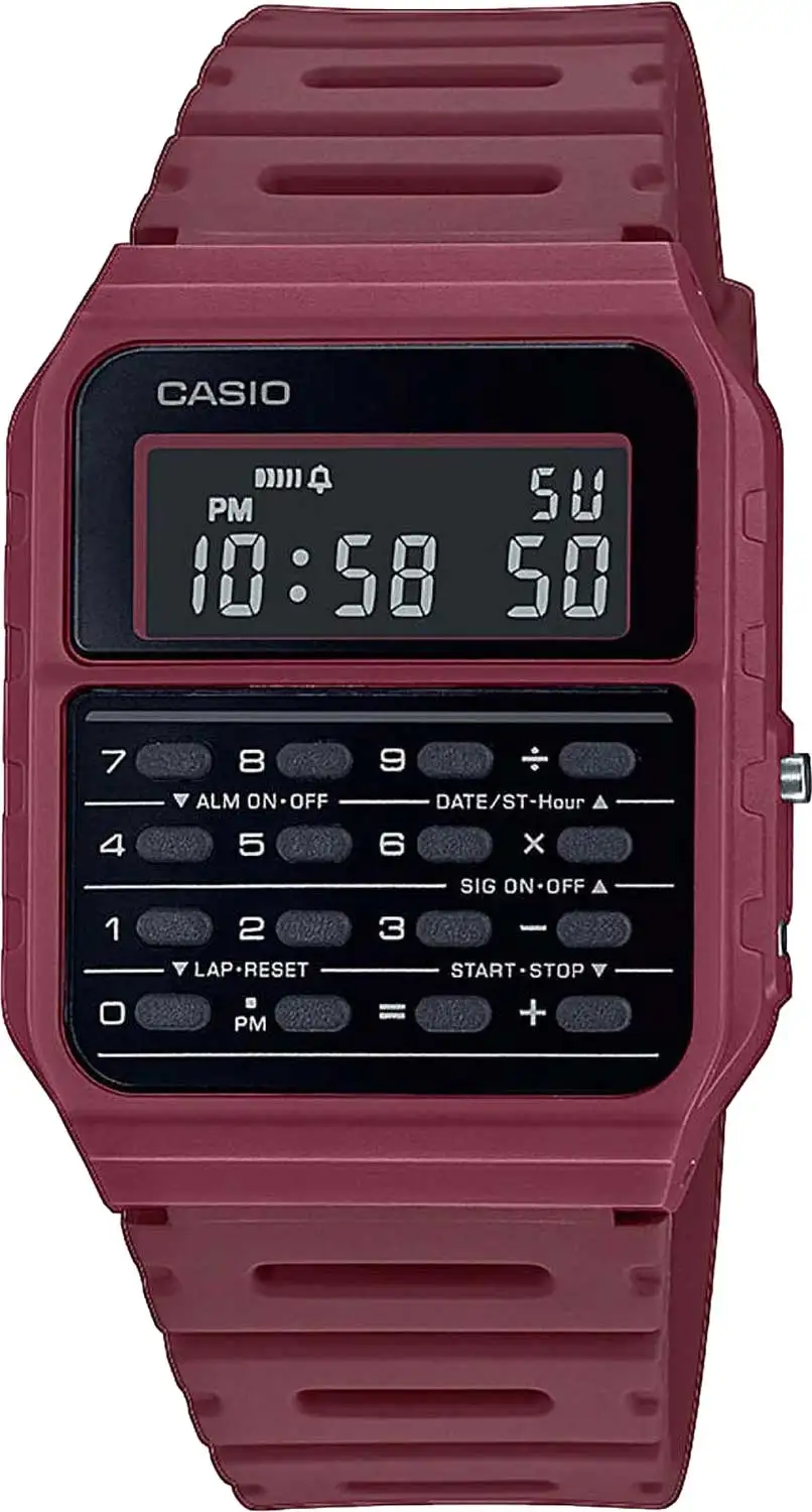 Часы ``CASIO`` CA-53WF-4B мужские японские наручные часы с калькулятором секундомером и