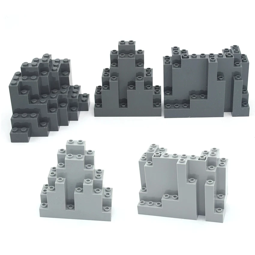 Конструктор MOC Rock Panel Rockery Mountain сделай сам город улица вид склон каменные блоки