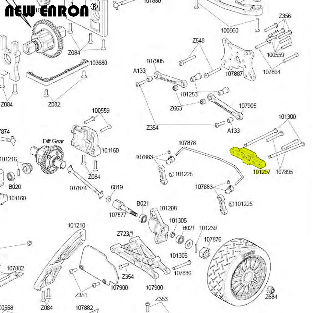 NEW ENRON 1Pcs Aluminium Alloy #101297 (3) Strong Rear Arm Brace for RC Cars HPI 1/10 WR8 Flux KEN BLOCK Bullet ST MT 3.0STD images - 6